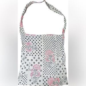 Free People Ivory Pink floral Reusable Tote Bag
